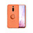 Custodia Silicone Ultra Sottile Morbida Cover con Magnetico Anello Supporto T07 per Xiaomi Mi 9T Pro Arancione