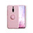 Custodia Silicone Ultra Sottile Morbida Cover con Magnetico Anello Supporto T07 per Xiaomi Redmi K20 Pro Rosa