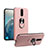 Custodia Silicone Ultra Sottile Morbida Cover con Magnetico Anello Supporto T08 per Xiaomi Mi 9T Oro Rosa