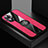 Custodia Silicone Ultra Sottile Morbida Cover con Magnetico Anello Supporto X01L per Oppo A96 5G Rosso
