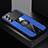 Custodia Silicone Ultra Sottile Morbida Cover con Magnetico Anello Supporto X01L per Oppo K9 Pro 5G Blu