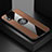 Custodia Silicone Ultra Sottile Morbida Cover con Magnetico Anello Supporto X01L per Samsung Galaxy A01 Core Marrone