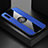 Custodia Silicone Ultra Sottile Morbida Cover con Magnetico Anello Supporto X01L per Samsung Galaxy A50 Blu
