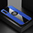 Custodia Silicone Ultra Sottile Morbida Cover con Magnetico Anello Supporto X01L per Samsung Galaxy A70S Blu