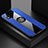 Custodia Silicone Ultra Sottile Morbida Cover con Magnetico Anello Supporto X01L per Samsung Galaxy M01 Core Blu