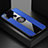 Custodia Silicone Ultra Sottile Morbida Cover con Magnetico Anello Supporto X01L per Samsung Galaxy M21 Blu