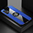 Custodia Silicone Ultra Sottile Morbida Cover con Magnetico Anello Supporto X01L per Samsung Galaxy M32 5G Blu