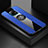 Custodia Silicone Ultra Sottile Morbida Cover con Magnetico Anello Supporto X01L per Xiaomi Redmi 10X 5G Blu