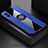 Custodia Silicone Ultra Sottile Morbida Cover con Magnetico Anello Supporto X01L per Xiaomi Redmi 9i Blu