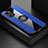 Custodia Silicone Ultra Sottile Morbida Cover con Magnetico Anello Supporto X01L per Xiaomi Redmi Note 10 4G Blu