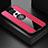 Custodia Silicone Ultra Sottile Morbida Cover con Magnetico Anello Supporto X01L per Xiaomi Redmi Note 9 Rosso