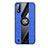 Custodia Silicone Ultra Sottile Morbida Cover con Magnetico Anello Supporto X02L per Samsung Galaxy A01 SM-A015 Blu
