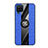 Custodia Silicone Ultra Sottile Morbida Cover con Magnetico Anello Supporto X02L per Samsung Galaxy A12 Nacho Blu