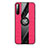 Custodia Silicone Ultra Sottile Morbida Cover con Magnetico Anello Supporto X02L per Samsung Galaxy A21 Rosso