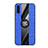 Custodia Silicone Ultra Sottile Morbida Cover con Magnetico Anello Supporto X02L per Samsung Galaxy A30S Blu