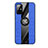 Custodia Silicone Ultra Sottile Morbida Cover con Magnetico Anello Supporto X02L per Samsung Galaxy A71 5G Blu