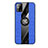 Custodia Silicone Ultra Sottile Morbida Cover con Magnetico Anello Supporto X02L per Samsung Galaxy M21s Blu