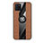 Custodia Silicone Ultra Sottile Morbida Cover con Magnetico Anello Supporto X02L per Samsung Galaxy Note 10 Lite Marrone