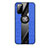 Custodia Silicone Ultra Sottile Morbida Cover con Magnetico Anello Supporto X02L per Samsung Galaxy S20 5G Blu