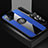Custodia Silicone Ultra Sottile Morbida Cover con Magnetico Anello Supporto X03L per Oppo Find X3 Pro 5G Blu