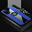 Custodia Silicone Ultra Sottile Morbida Cover con Magnetico Anello Supporto X03L per Oppo Find X5 Pro 5G Blu