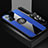 Custodia Silicone Ultra Sottile Morbida Cover con Magnetico Anello Supporto X03L per Oppo Reno7 5G Blu