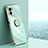 Custodia Silicone Ultra Sottile Morbida Cover con Magnetico Anello Supporto XL1 per Oppo A77 4G Verde