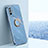 Custodia Silicone Ultra Sottile Morbida Cover con Magnetico Anello Supporto XL1 per Oppo A95 5G Blu