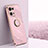 Custodia Silicone Ultra Sottile Morbida Cover con Magnetico Anello Supporto XL1 per Oppo F21 Pro 4G Rosa