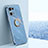 Custodia Silicone Ultra Sottile Morbida Cover con Magnetico Anello Supporto XL1 per Oppo F21s Pro 4G Blu