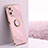 Custodia Silicone Ultra Sottile Morbida Cover con Magnetico Anello Supporto XL1 per Oppo K10 4G Rosa