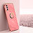 Custodia Silicone Ultra Sottile Morbida Cover con Magnetico Anello Supporto XL1 per Oppo K9 Pro 5G Rosa Caldo