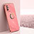 Custodia Silicone Ultra Sottile Morbida Cover con Magnetico Anello Supporto XL1 per Oppo Reno5 Z 5G Rosa Caldo