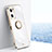 Custodia Silicone Ultra Sottile Morbida Cover con Magnetico Anello Supporto XL1 per Oppo Reno7 SE 5G Bianco