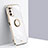 Custodia Silicone Ultra Sottile Morbida Cover con Magnetico Anello Supporto XL1 per Samsung Galaxy A02s Bianco