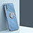 Custodia Silicone Ultra Sottile Morbida Cover con Magnetico Anello Supporto XL1 per Samsung Galaxy A50 Blu
