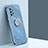 Custodia Silicone Ultra Sottile Morbida Cover con Magnetico Anello Supporto XL1 per Samsung Galaxy A72 5G Blu