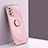 Custodia Silicone Ultra Sottile Morbida Cover con Magnetico Anello Supporto XL1 per Samsung Galaxy A73 5G Rosa