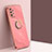 Custodia Silicone Ultra Sottile Morbida Cover con Magnetico Anello Supporto XL1 per Samsung Galaxy A73 5G Rosa Caldo