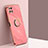 Custodia Silicone Ultra Sottile Morbida Cover con Magnetico Anello Supporto XL1 per Samsung Galaxy F42 5G Rosa Caldo