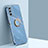Custodia Silicone Ultra Sottile Morbida Cover con Magnetico Anello Supporto XL1 per Samsung Galaxy M02s Blu