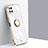 Custodia Silicone Ultra Sottile Morbida Cover con Magnetico Anello Supporto XL1 per Samsung Galaxy M12 Bianco