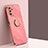 Custodia Silicone Ultra Sottile Morbida Cover con Magnetico Anello Supporto XL1 per Samsung Galaxy M32 5G Rosa Caldo