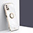 Custodia Silicone Ultra Sottile Morbida Cover con Magnetico Anello Supporto XL1 per Samsung Galaxy M51 Bianco