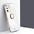 Custodia Silicone Ultra Sottile Morbida Cover con Magnetico Anello Supporto XL1 per Samsung Galaxy S20 Ultra 5G Bianco