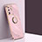Custodia Silicone Ultra Sottile Morbida Cover con Magnetico Anello Supporto XL1 per Samsung Galaxy S20 Ultra Rosa