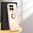 Custodia Silicone Ultra Sottile Morbida Cover con Magnetico Anello Supporto XL1 per Xiaomi Mi 14 5G Oro Rosa