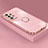 Custodia Silicone Ultra Sottile Morbida Cover con Magnetico Anello Supporto XL2 per Samsung Galaxy A33 5G Oro Rosa