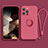Custodia Silicone Ultra Sottile Morbida Cover con Magnetico Anello Supporto YK1 per Apple iPhone 13 Pro Max Rosso