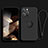 Custodia Silicone Ultra Sottile Morbida Cover con Magnetico Anello Supporto YK1 per Apple iPhone 13 Pro Nero